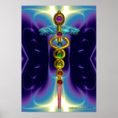 CADUCEUS AND 7 CHAKRAS , lebhafter Goldametist Poster (Vorne)
