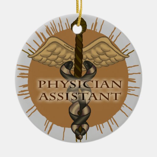 Caduceus Ärzteassistent Keramikornament (Vorne)