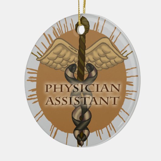 Caduceus Ärzteassistent Keramikornament (Links)