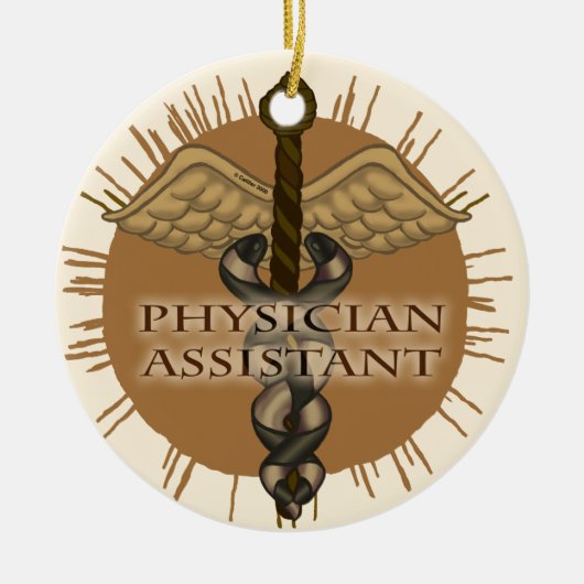 Caduceus Ärzteassistent Keramikornament (Vorne)