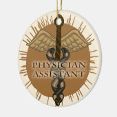 Caduceus Ärzteassistent Keramikornament (Links)
