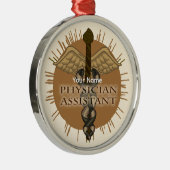 Caduceus Ärzteassistent Silbernes Ornament (Rechts)