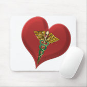 Caduceus auf einem Herzen Mousepad (Mit Mouse)