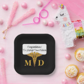 Caduceus Black & Gold Medical School Abschluss Pappteller (Party)