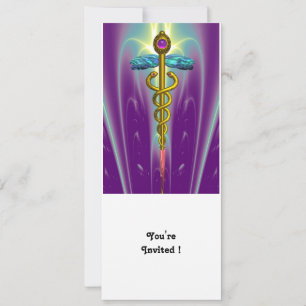 CADUCEUS blauer violetter lila Amethystwein Einladung