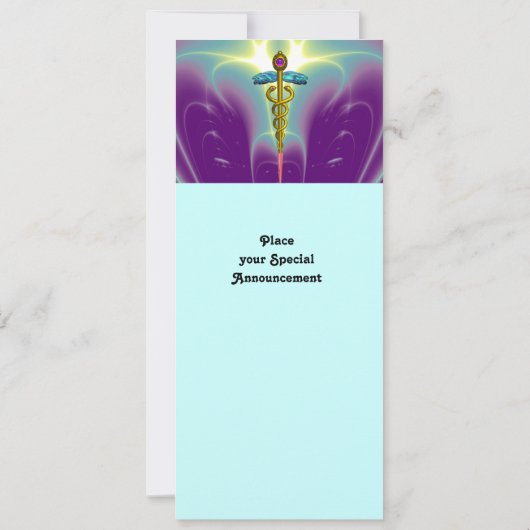 CADUCEUS blauer violetter lila Amethystwein Einladung