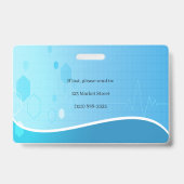 Caduceus Blue Medical Heartbeat Foto ID Ausweis (Rückseite)