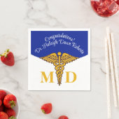 Caduceus Blue & White Medical School Abschluss Serviette (Beispiel)