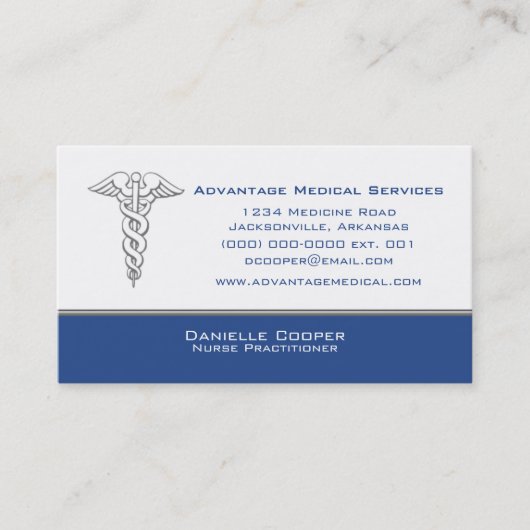 Caduceus Business Card, blau Visitenkarte (Vorderseite)