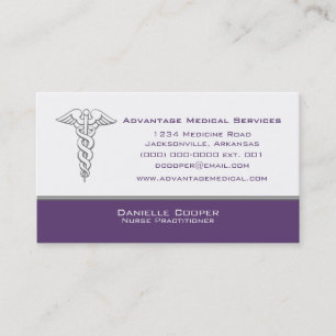 Caduceus Business Card, Lila Visitenkarte