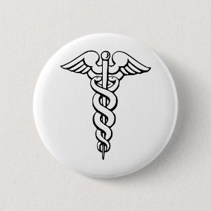 Caduceus Button