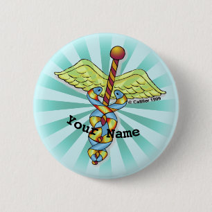Caduceus Button