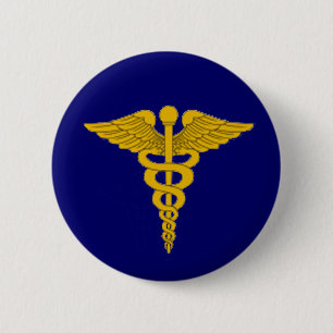 Caduceus Button