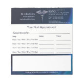 Caduceus Chrome Dark Holograph Medizinische Ernenn Notizblock (Vorderseite)