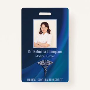 Caduceus Chrome Dark Holographic Medical Foto ID Ausweis
