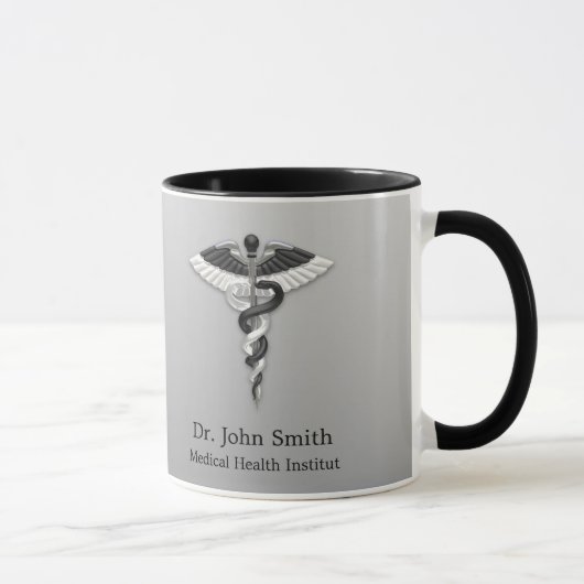 Caduceus Classy Noble Medical Elegante Schwarz-wei Tasse (Rechts)