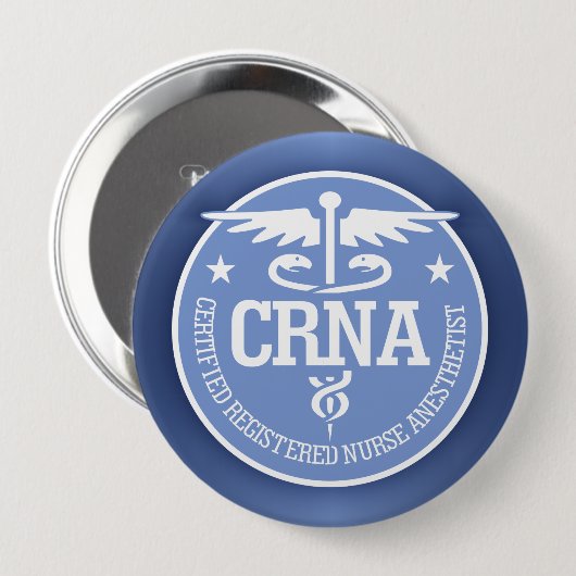 Caduceus CRNA Geschenkideen Button (Vorne & Hinten)