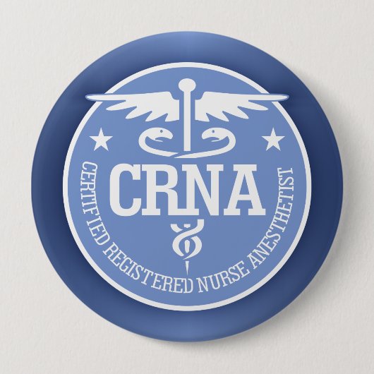 Caduceus CRNA Geschenkideen Button (Vorderseite)