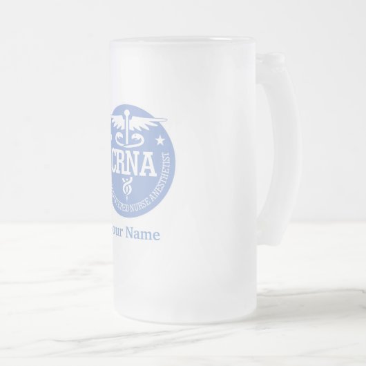 Caduceus CRNA Geschenkideen Mattglas Bierglas (VorderseiteRechts)