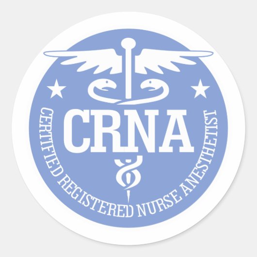 Caduceus CRNA Geschenkideen Runder Aufkleber (Vorderseite)