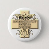 Caduceus Cross ER Nurse Button (Vorderseite)