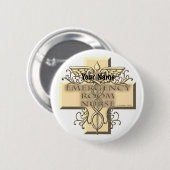 Caduceus Cross ER Nurse Button (Vorne & Hinten)