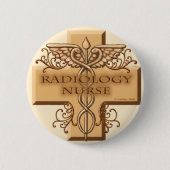 Caduceus cross Radiology Nurse Button (Vorderseite)