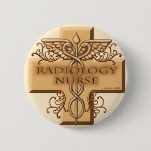 Caduceus cross Radiology Nurse Button