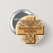 Caduceus cross Radiology Nurse Button (Vorne & Hinten)