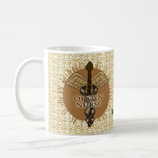 Caduceus Custom OB Gyn Nurse Tasse (Links)