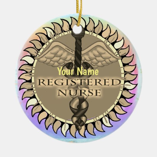 Caduceus Custom Registered Nurse Ornament (Vorne)