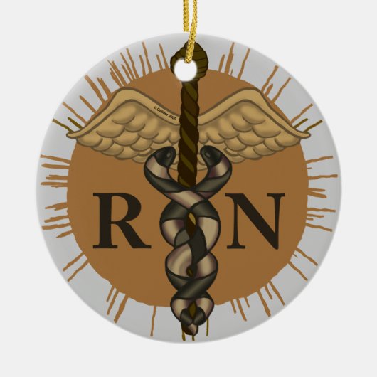 Caduceus custom RN nurse Ornament (Vorne)