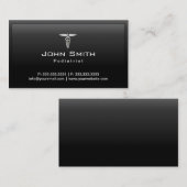 Caduceus Dark Border Podiatrist Business Card Visitenkarte (Vorne/Hinten)