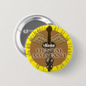 Caduceus Dental Assistant Button (Vorne & Hinten)