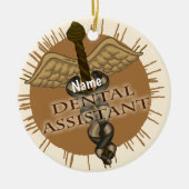 Caduceus Dental Assistant Keramik Ornament (Vorne)