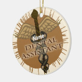 Caduceus Dental Assistant Keramik Ornament (Links)