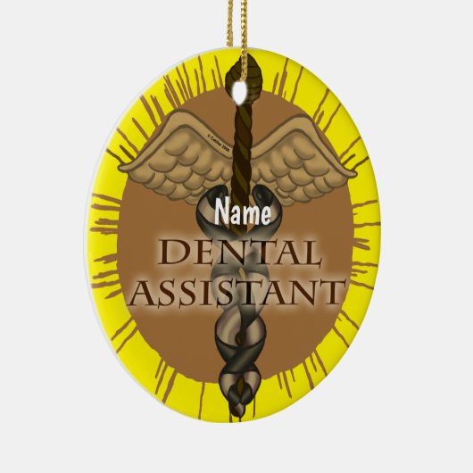 Caduceus Dental Assistant Keramik Ornament (Rechts)