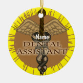Caduceus Dental Assistant Keramik Ornament (Vorne)
