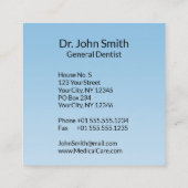 Caduceus Dental Mirror White Toothbrush Medical Quadratische Visitenkarte (Rückseite)