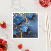 Caduceus Elegant Gold White Navy Blue Abschluss Serviette (Beispiel)