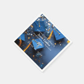 Caduceus Elegant Gold White Navy Blue Abschluss Serviette (Ecke)