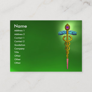 CADUCEUS, EMERALD GREEN, lebhafter Goldamethyst pi Visitenkarte