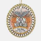 Caduceus Flügel rn Krankenschwester Keramik Ornament (Links)