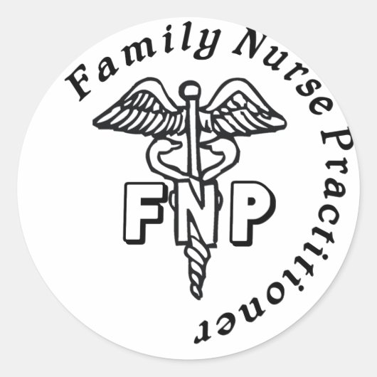 CADUCEUS FNP FAMILY NURSE PRACTITIONER RUNDER AUFKLEBER (Vorderseite)