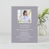 Caduceus-Foto-Abschluss-Einladung Einladung (Stehend Vorderseite)