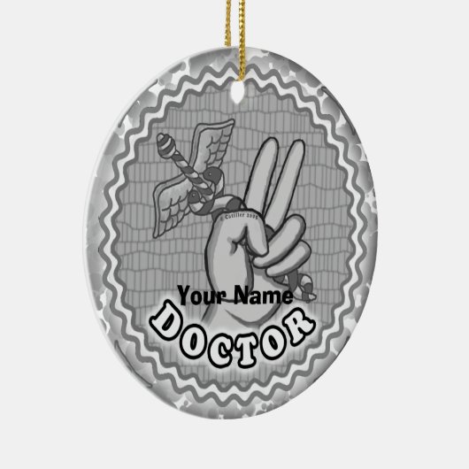 Caduceus Friedensarzt Keramik Ornament (Rechts)