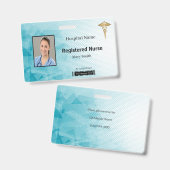 Caduceus Geometric Medical Foto ID Ausweis (Vorder- & Rückseite)