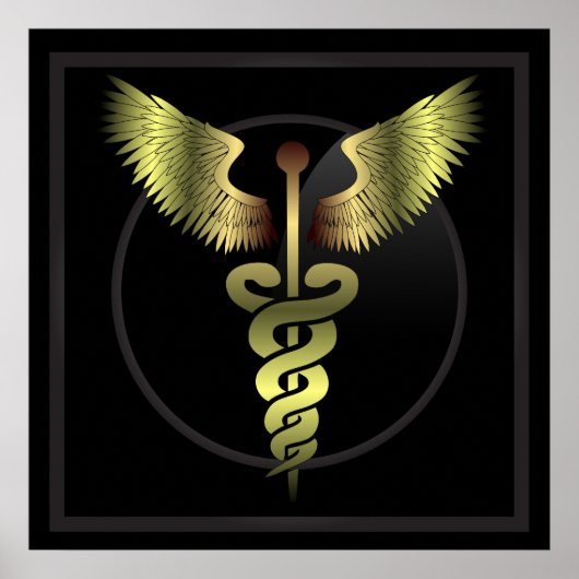 Caduceus Gold Medizin Poster (Vorne)