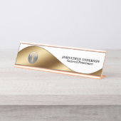 Caduceus Gold, schwarzer Desktop-Name Arzt Schreibtischnamensplakette (Vorderseite )