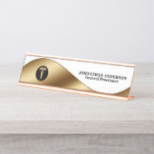 Caduceus Goldärztchen Schreibtischnamensplakette (Vorderseite )